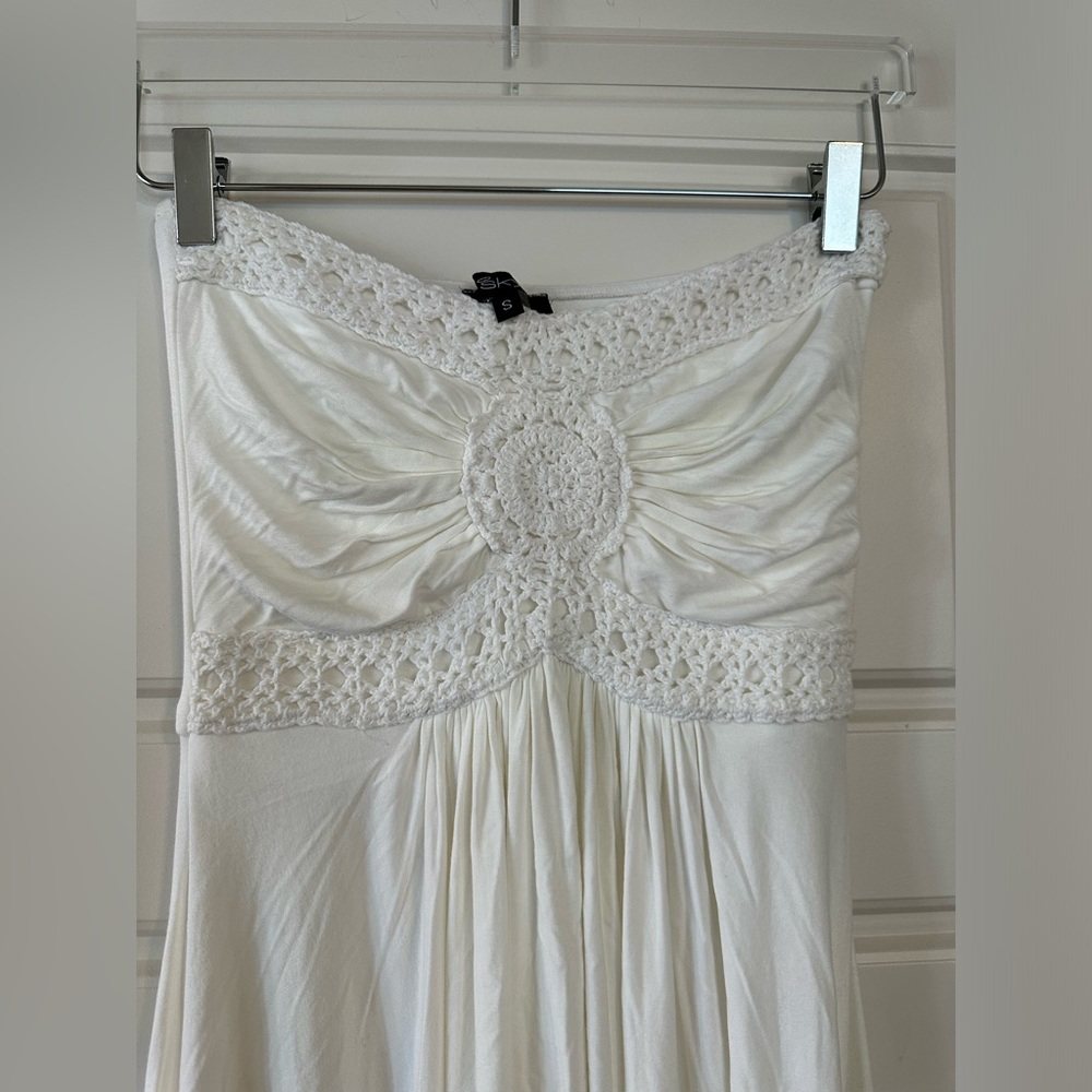 Sky white crochet dress